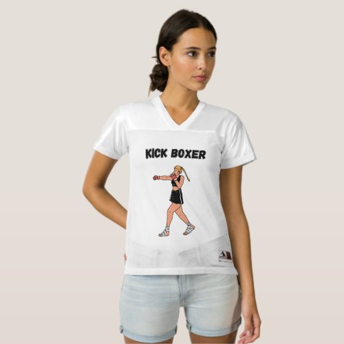 Kick Boxer  Womens Football Jersey