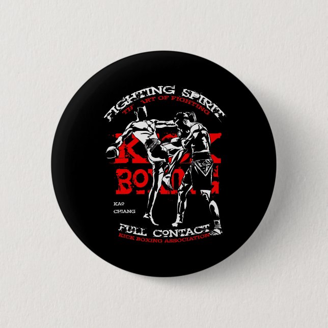 Kick Boxing Fighter Design For Mma Fans  Button (Front)