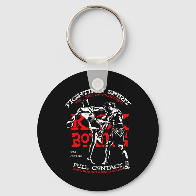 Kick Boxing Fighter Design For Mma Fans  Keychain (Front)