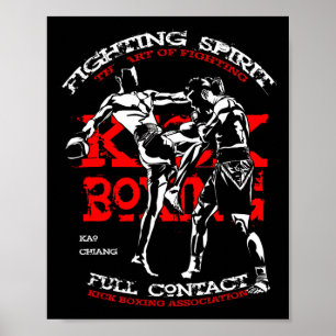 Kick Boxing Fighter Design For Mma Fans Poster