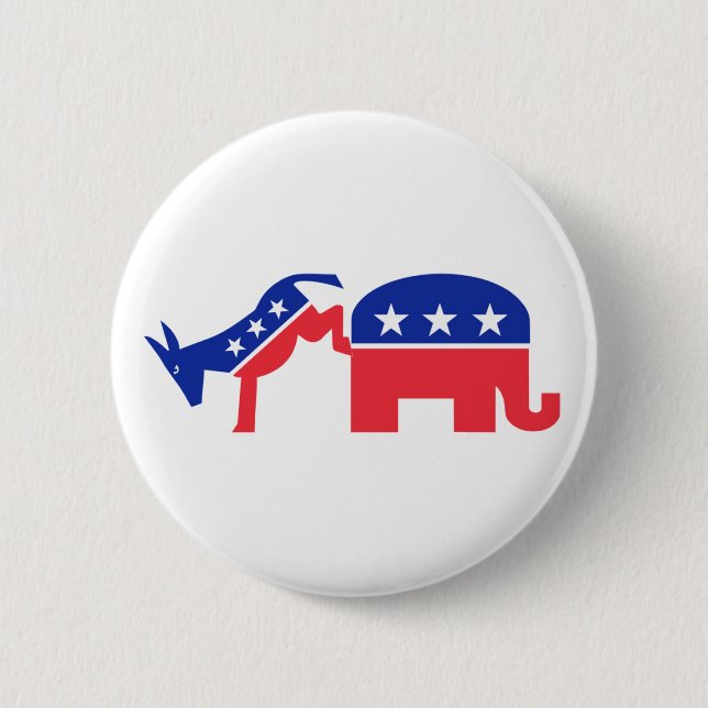 Kick 'em Dems! Button (Front)