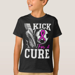 Kick For A Breast Cancer Awareness Nk Ribbon Socce T-Shirt