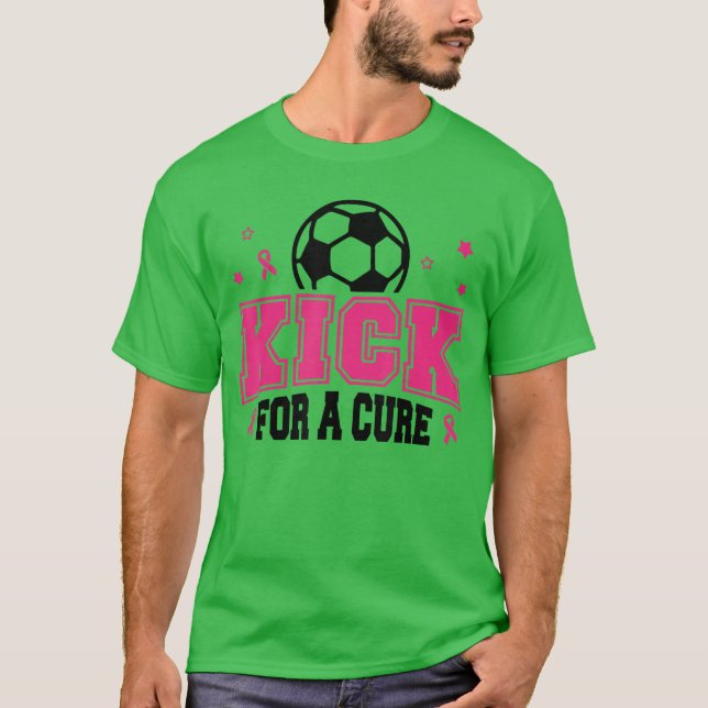 Kick for a Cure Soccer Breast Cancer Awareness Pin T-Shirt (Front)