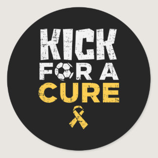 Kick For A Cure Soccer Childhood Cancer Awareness  Classic Round Sticker