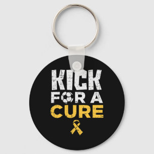 Kick For A Cure Soccer Childhood Cancer Awareness  Keychain