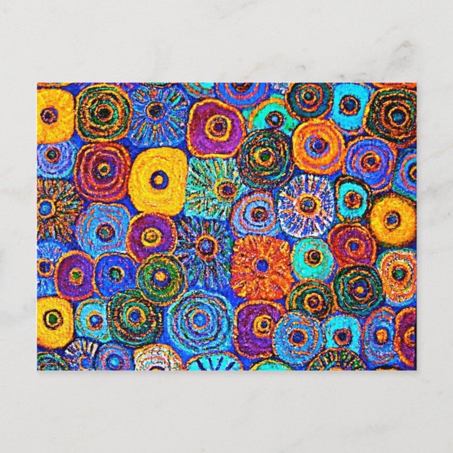 KICK IT UP! Colorful Impressionist Flowers Card (Front)