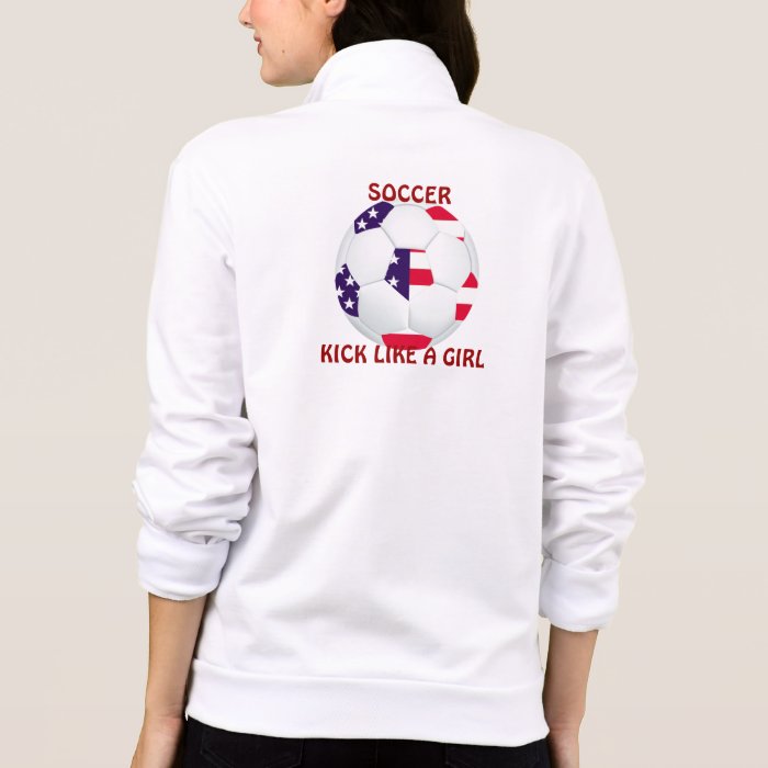 KICK LIKE A GIRL ~ American Flag Themed Soccer Tee Shirts