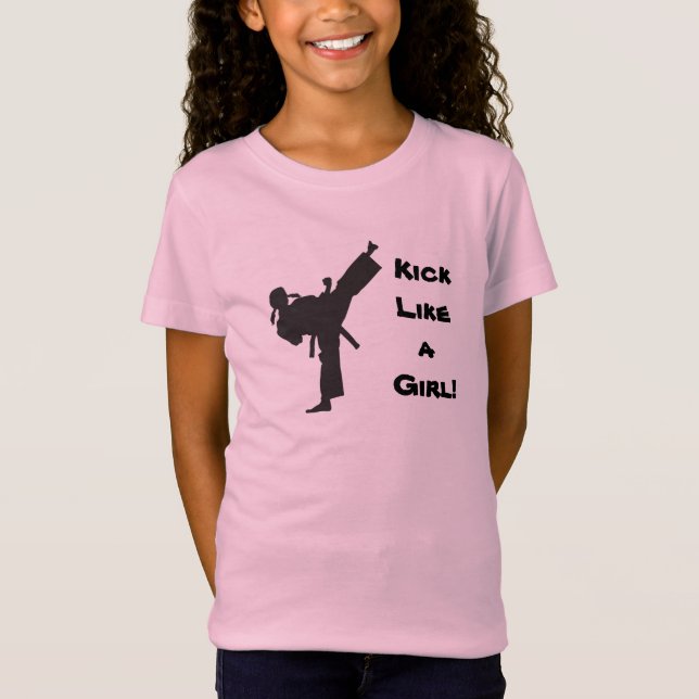 Kick Like a Girl Martial Arts Tae Kwon Do Karate T-Shirt (Front)