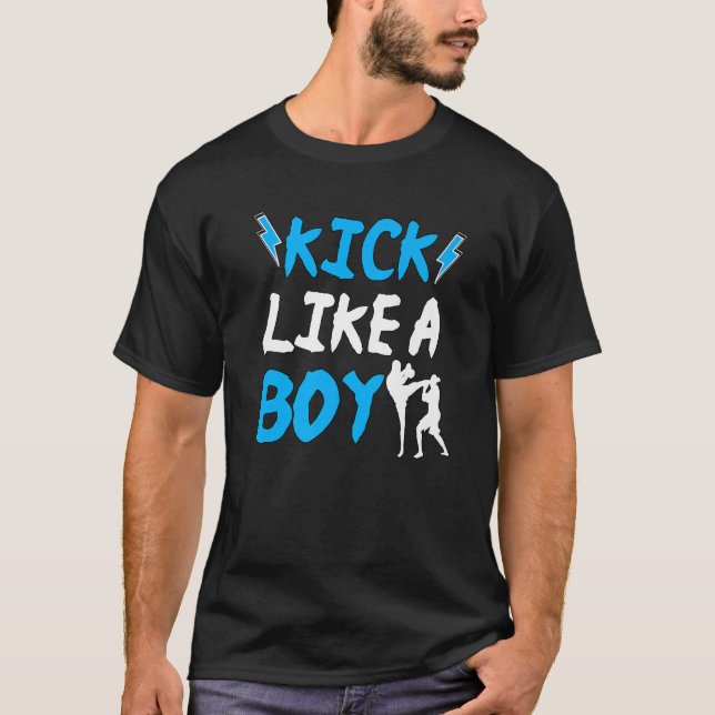 Kick Like A Gril Men Kickboxing T-Shirt (Front)