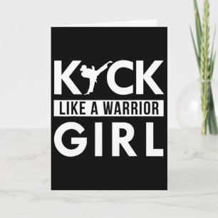 Kick Like A Warrior Girl Karate Taekwondo  Card
