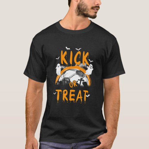 Kick N Treat Funny Halloween Soccer Lover Soccer P T_Shirt