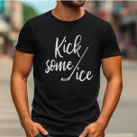Kick Some Ice Hockey T-shirt Mens<br><div class="desc">Whether you're a hockey player or a hockey fan,  you'll look great in this Kick some ice t-shirt. It's perfect to kick back and relax with a beer while watching your favorite hockey team. Or to grab that beer after you've put in a tough 3 periods at the arena.</div>