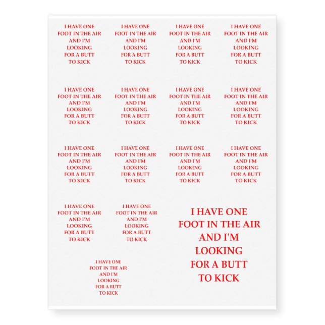 KICK TEMPORARY TATTOOS (Front)