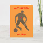 Kick That Ball Birthday Card Add Age &amp; Name Front at Zazzle