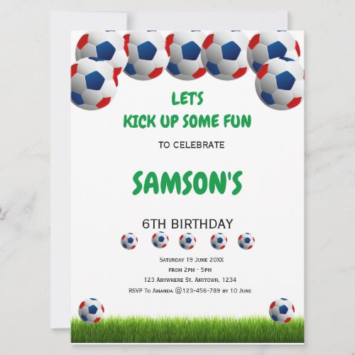 Kick Up Soccer Birthday Invitation