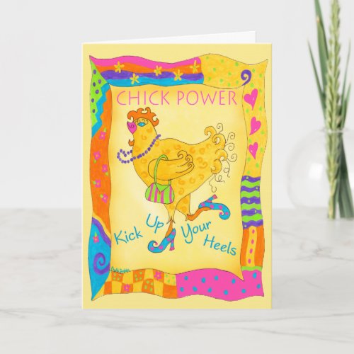 Kick Up Your Heels Chick Power Greeting Card