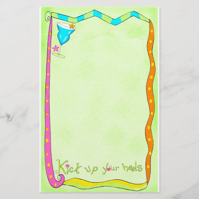 Kick up Your Heels Green Stationery (Front)