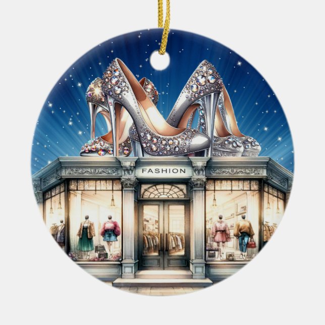 Kick Up Your HIGH Heels Ceramic Ornament (Front)