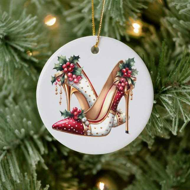 Kick Up Your HIGH Heels Ceramic Ornament (Tree)
