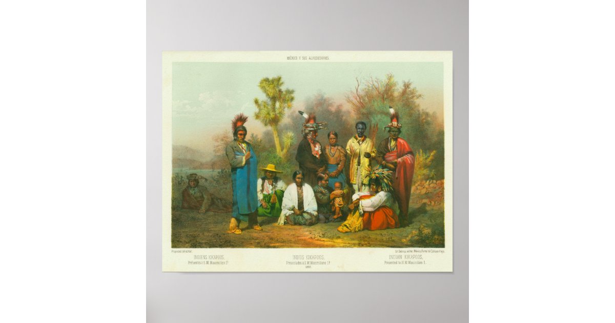 Kickapoo Indian Group, Casimiro Castro, 1864 Poster | Zazzle