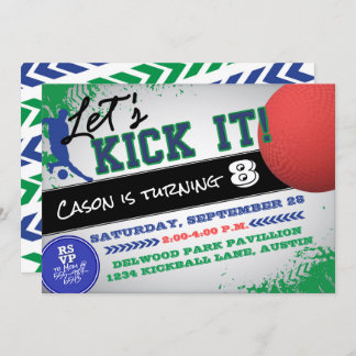 Kickball Boy Sports Birthday Invitation