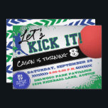 Kickball Boy Sports Birthday Invitation<br><div class="desc">A cool party theme for your kickball lovin' boy and a perfect way to celebrate outdoors at a park or other venue.</div>