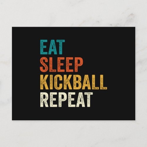 Kickball Eat Sleep Kickball Repeat Holiday Postcard
