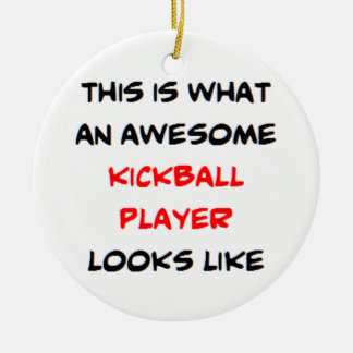 kickball player, awesome ceramic ornament