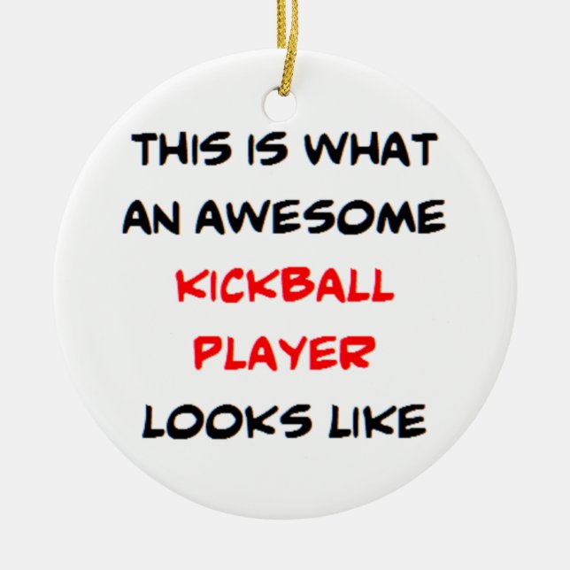 kickball player, awesome ceramic ornament (Front)