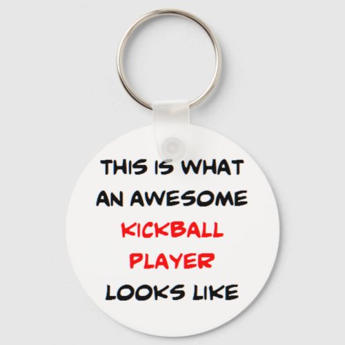 kickball player awesome keychain