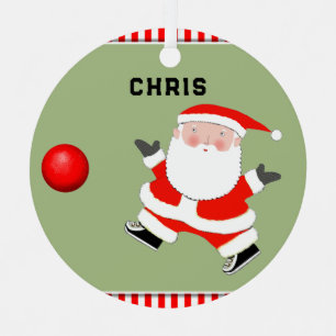 Kickball Player Holiday Gift Metal Ornament