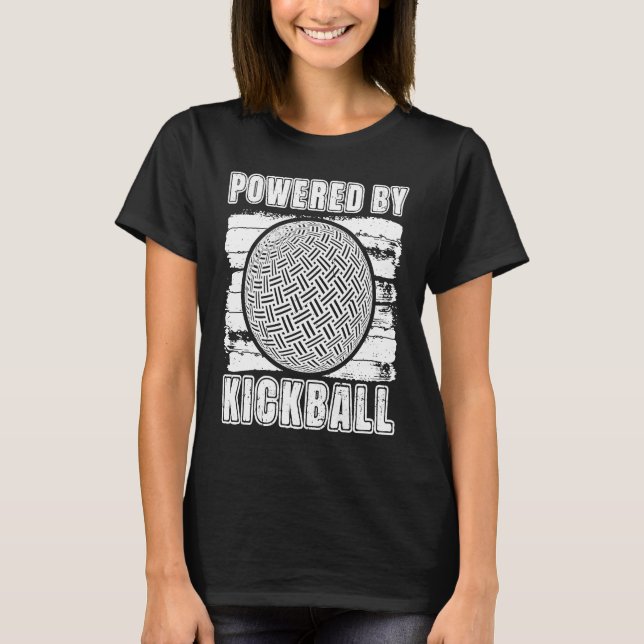Kickball Player Powered By Kickball Kickballer T-Shirt (Front)