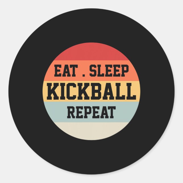 Kickball Player Retro Funny Gift  Classic Round Sticker (Front)