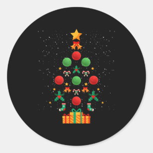 Kickball Team Christmas Tree Xmas  Classic Round Sticker
