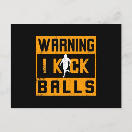 Kickball Warning I Kick Balls Holiday Postcard