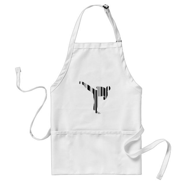KICKBOXER BAR CODE Kickboxing Barcode Pattern Adult Apron (Front)