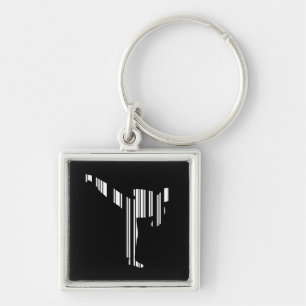 KICKBOXER BAR CODE Kickboxing Barcode Pattern Keychain