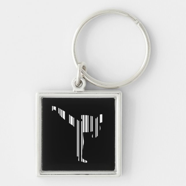 KICKBOXER BAR CODE Kickboxing Barcode Pattern Keychain (Front)