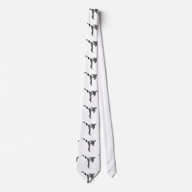 KICKBOXER BAR CODE Kickboxing Barcode Pattern Neck Tie (Front)