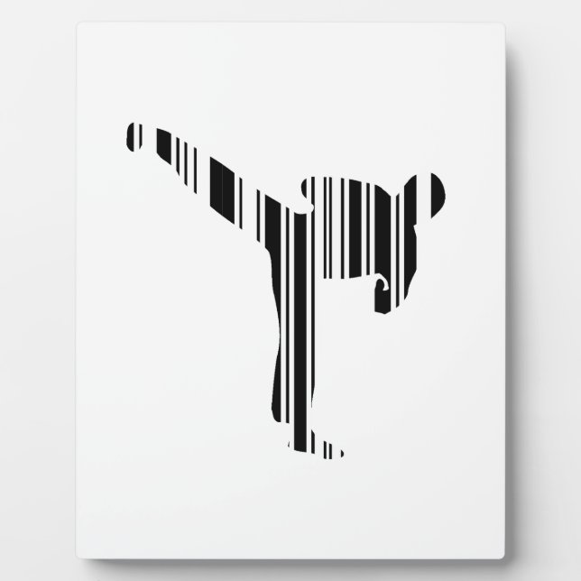 KICKBOXER BAR CODE Kickboxing Barcode Pattern Plaque (Front)