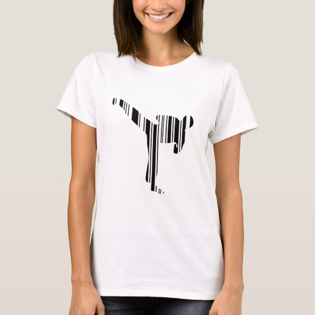 KICKBOXER BAR CODE Kickboxing Barcode Pattern T-Shirt (Front)