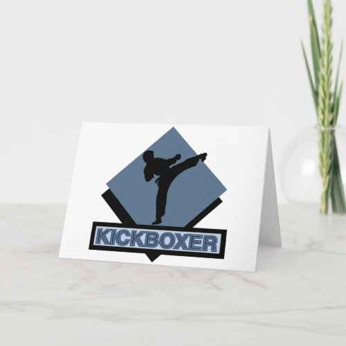 Kickboxer blue diamond holiday card