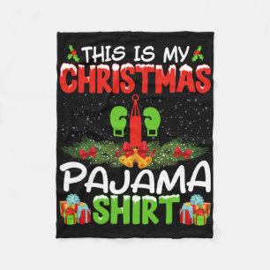 Kickboxer Kickboxing Xmas Pajama Shirt Christmas H Fleece Blanket