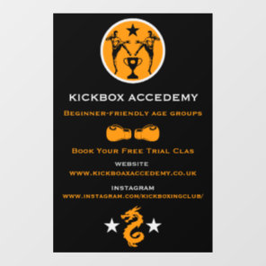 Kickboxer Muay Thai Business Promotion Wall Decal