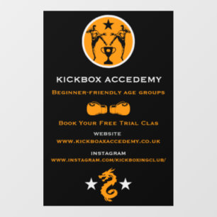 Kickboxer Muay Thai Business Promotion Wall Decal