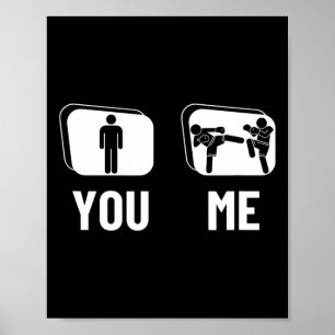 Kickboxer Proud Funny Men Kickboxing Poster