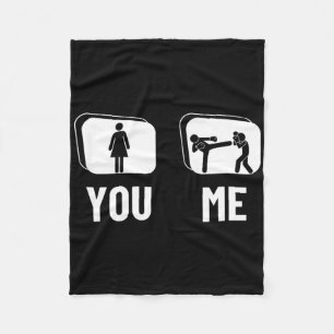 Kickboxer Proud Funny Women Kickboxing Fleece Blanket
