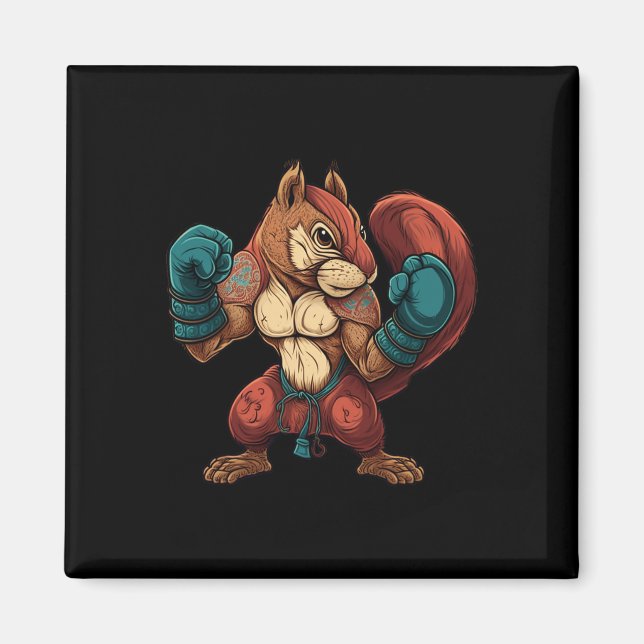 Kickboxer Squirrel Boxing Boxing Gloves Mma Kickbo Magnet (Front)