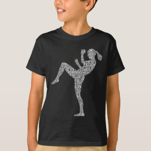 Kickboxer Typography - Kickboxing Mixed Martial Ar T-Shirt
