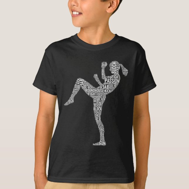 Kickboxer Typography - Kickboxing Mixed Martial Ar T-Shirt (Front)